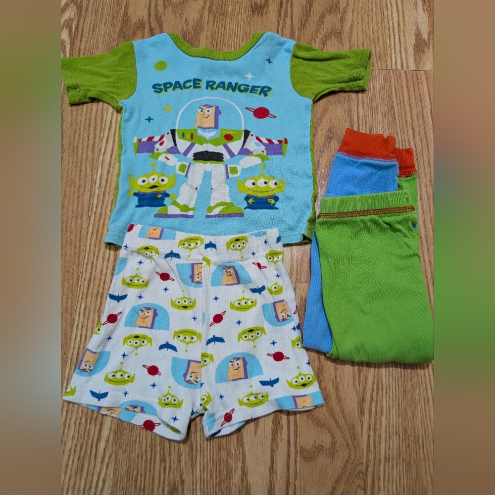 Toy Story Buzz Lightyear Pajama Set - Blue & Green 3T